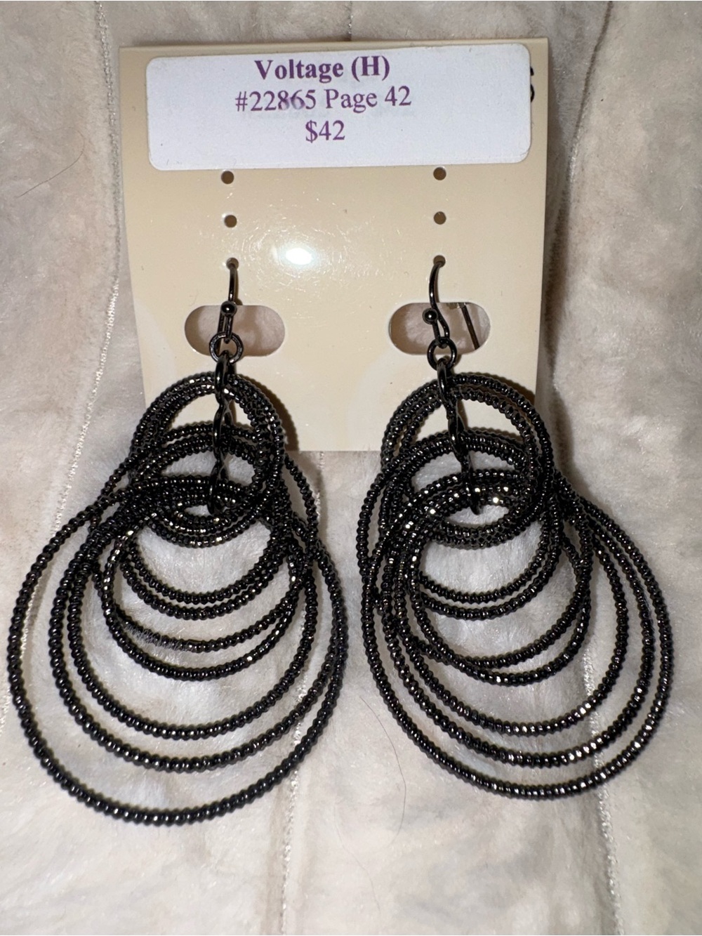 Lia Sophia Black Multi-Hoop Dangle Earrings -New Showrooms Samples